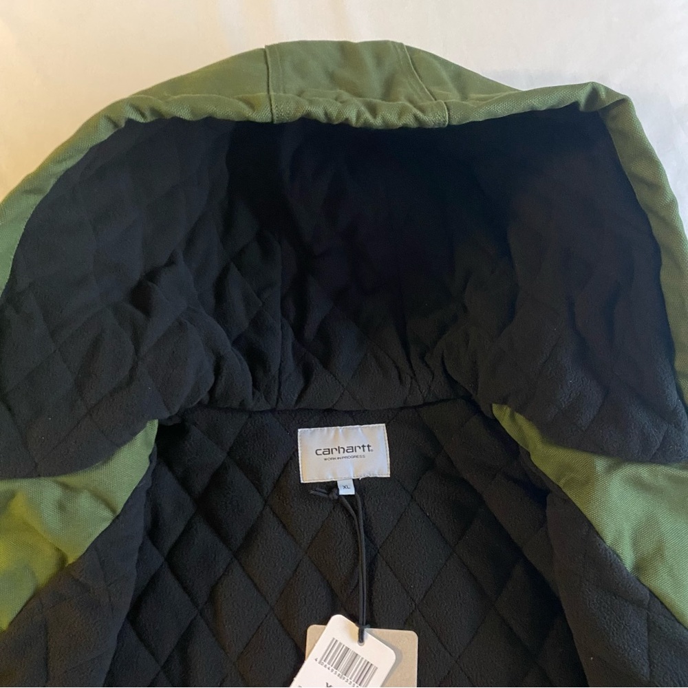 Carhartt WIP Active Jacket Men XL Tarragon/Black (Rigid) Fleece Quilt Lined - Picture 7 of 16
